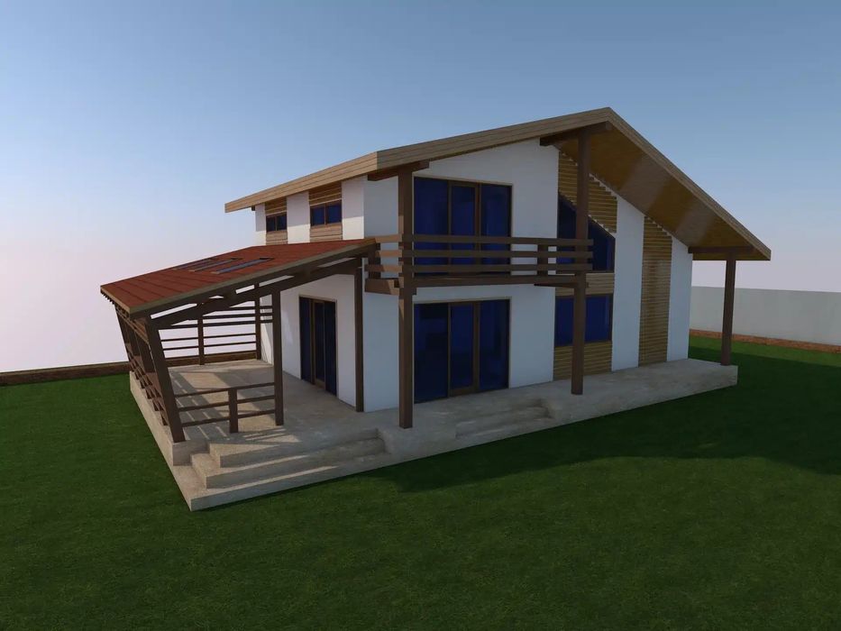 Vând case modulare pe structură metalică învelit cu panouri sandwich