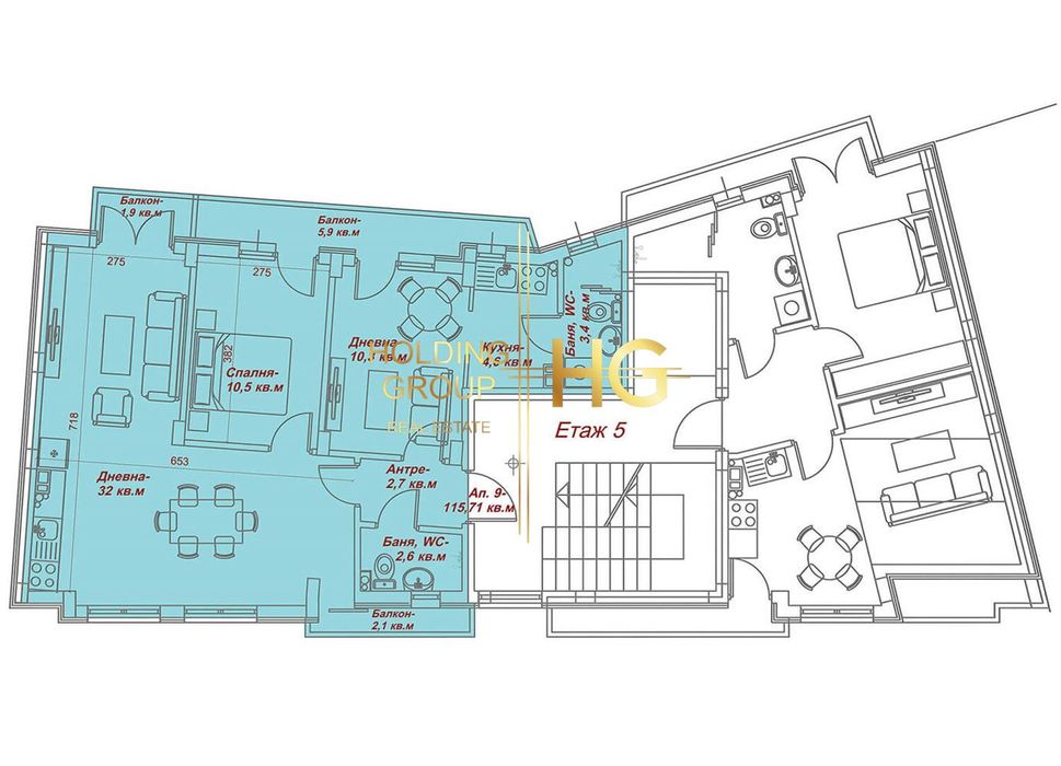 Продава се Тристаен апартамент в Варна, Център - 116 кв.м за 1337 €/кв.м - Снимка #1
