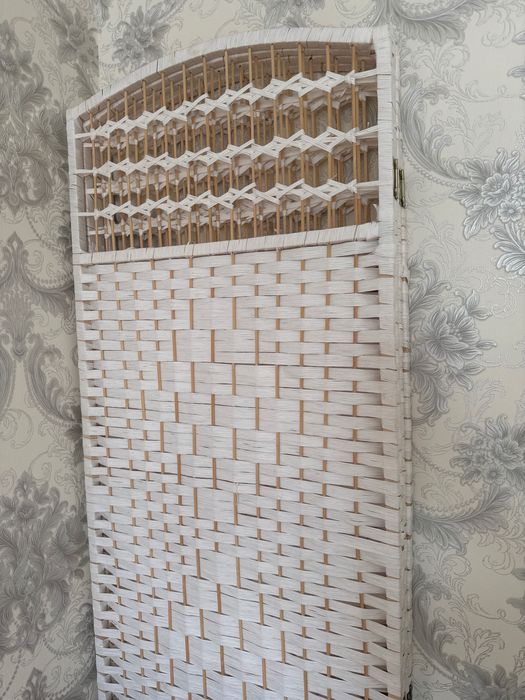 Ширма плетенная белая