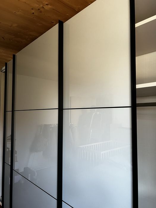 Dressing/Dulap 300/221/60 cm 3 usi culisante sticla gri deschis