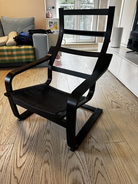 Фотьойл IKEA ПОАНГ/POÄNG - черна рамка