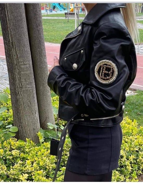 Късо кожено яке от естествена кожа