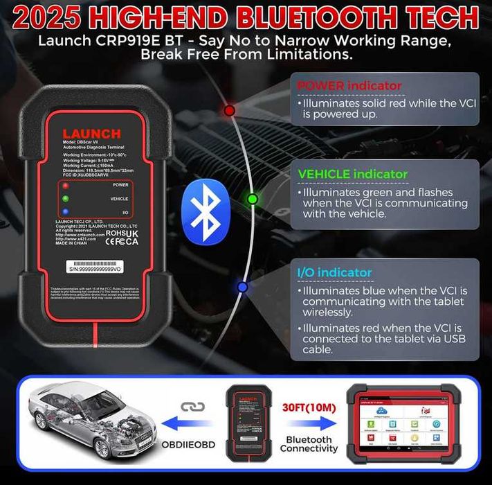 Diagnoza / Tester Auto LAUNCH X431 CRP919E BT ORIGINAL 2 ani update