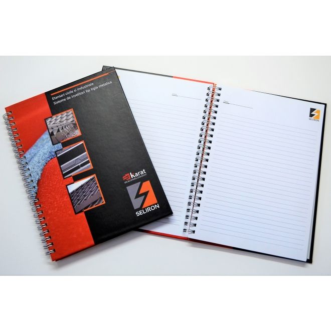 Agende A5 personalizate - cu coperta groasa si spira metalica