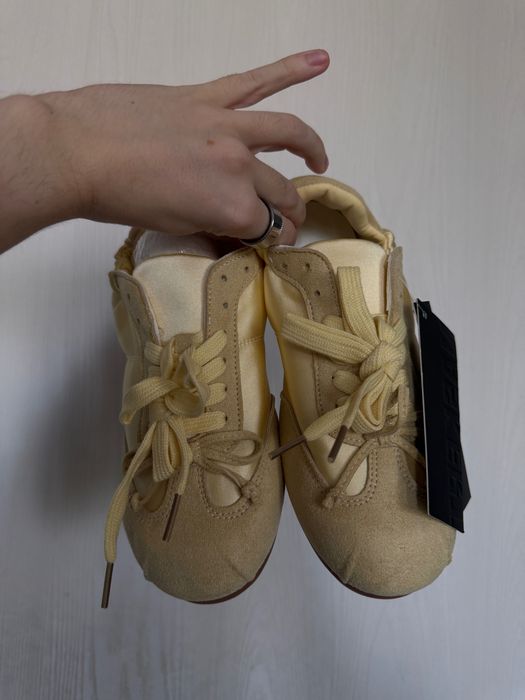 Balerini sneakers galbeni cu fundițe  balletcore coquette, noi