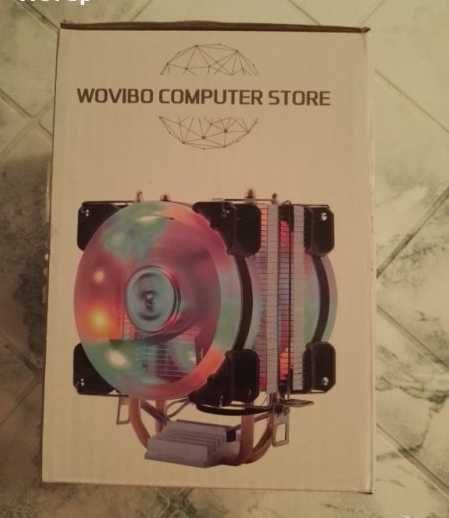 Тих двоен светещ вентилатор за процесор 90мм