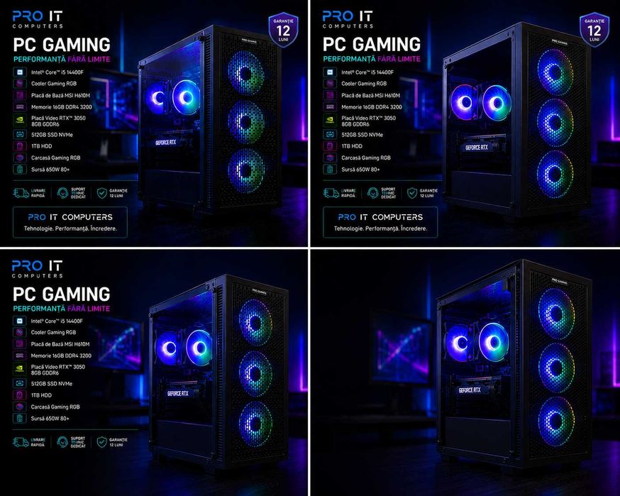 PC Gaming I5 14400, 16GB DDR4 3200, RTX 3050 8GB DDR6, 512 Nvme, 1TB