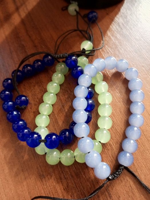 Браслеты синий, зелёный