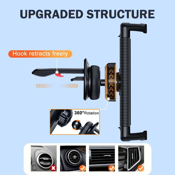 Suport tableta auto bord 7 8 10 11 12 inch prindere grila ventilatie