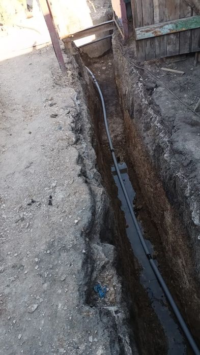 Канализация, водопровод, траншея
