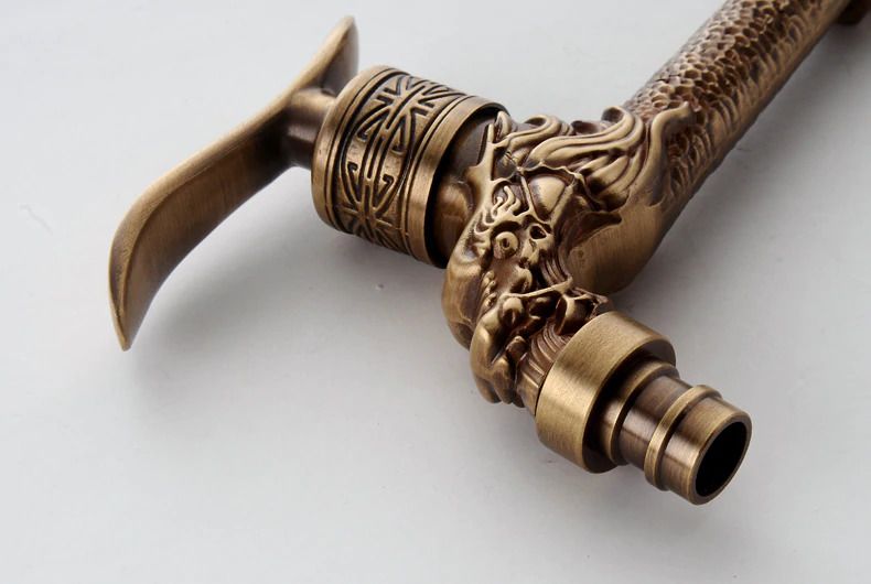 Robinet dublu serviciu din fonta antichizata pt gradina, baie