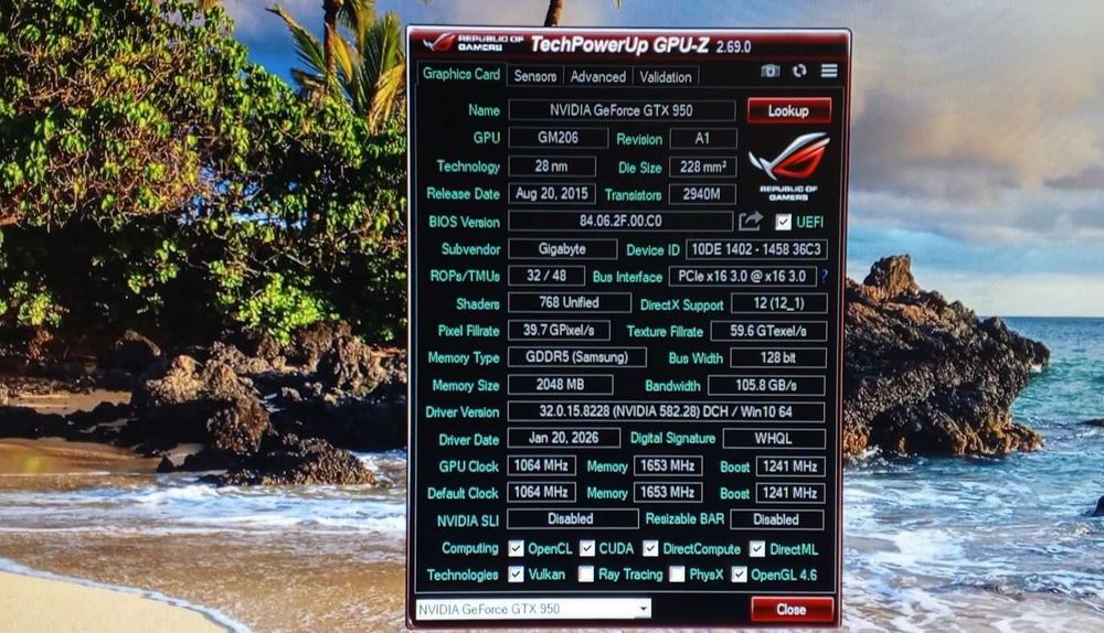 638S.Placa Video Gigabyte NVIDIA GeForce GTX 950 OC,2GB DDR5-128Bit,PCI-e 3.0,DX 12