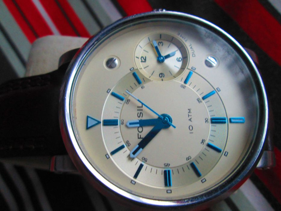 ceas barbatesc Fossil 2 cadrane impecabil