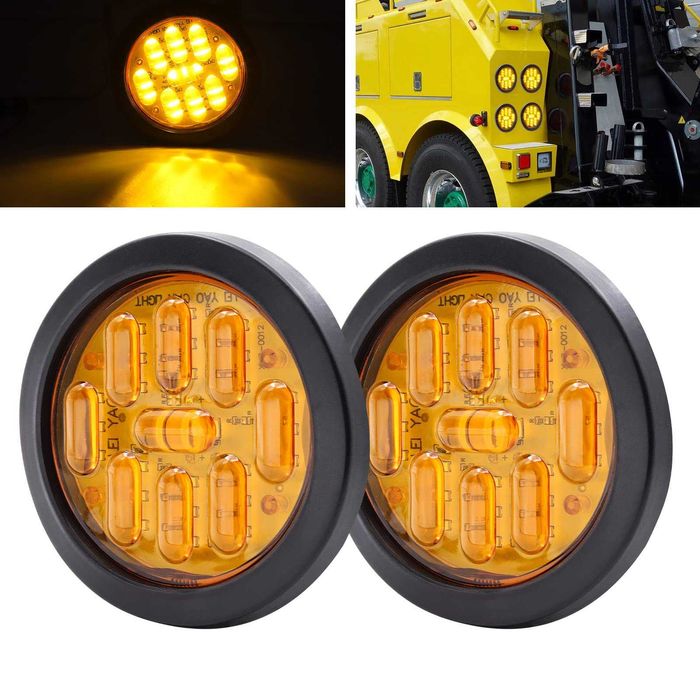 LED задни светлини за ремарке 2 бр кръгли мигачи 24V универсални