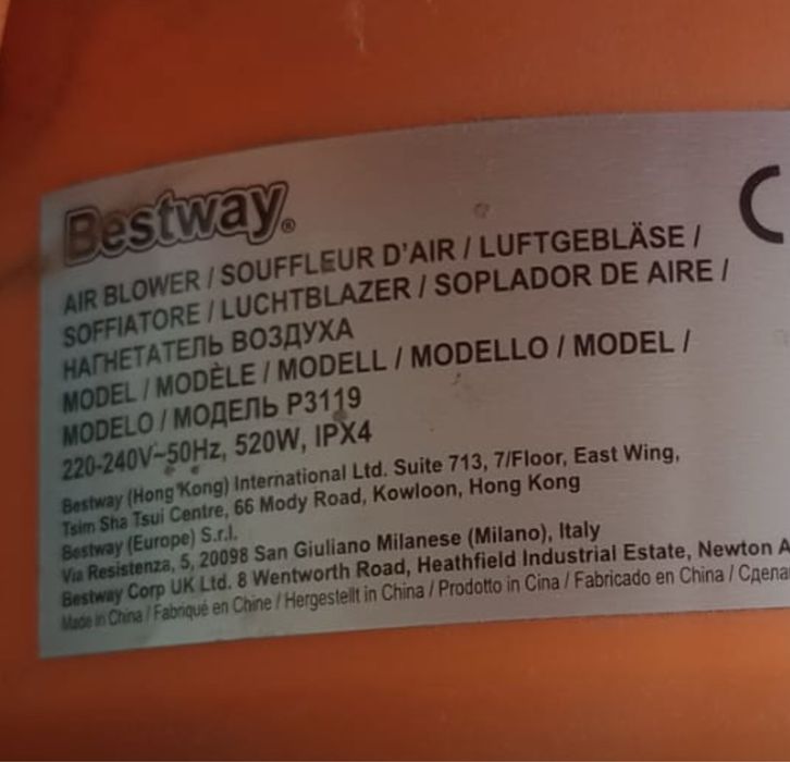 Suflanta pompa gonflabile turbina aer bestway tobogan