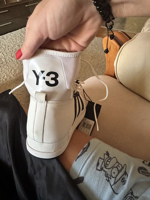 Pantofi sport adidas Y 3 de vara-toamna unisex pe culoarea alb- negru