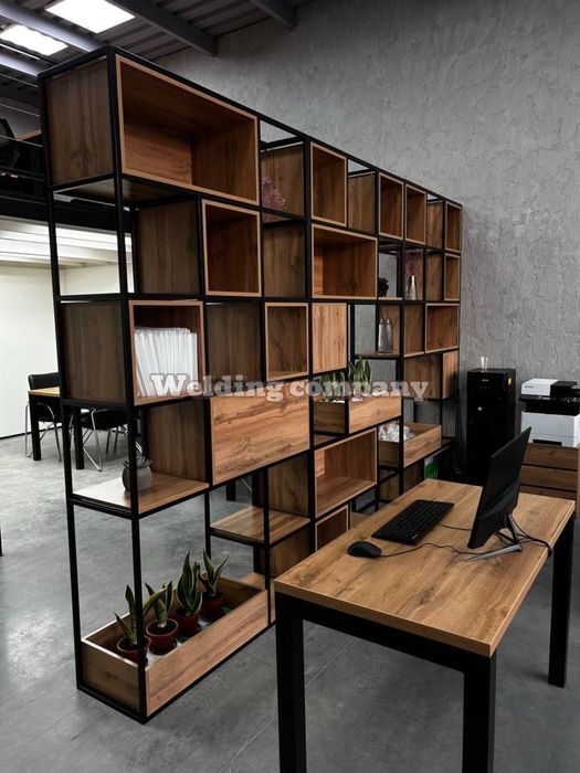 Лофт мебель для офиса, столы, стеллажи, полки