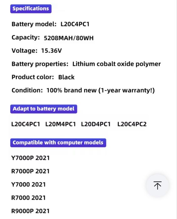 Baterie lenovo legion 5-16ach6, 5-15lth6, l20c4pc1, pc2, l20m4pc2