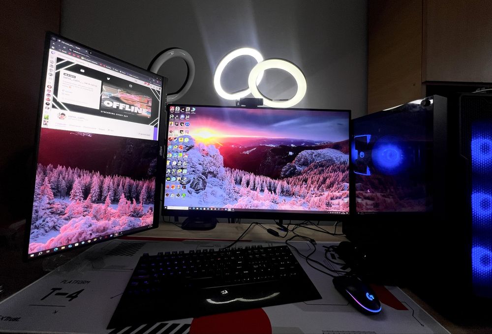 Vând PC Gaming + Setup complet cu 2 monitoare