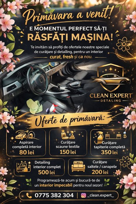 Curatare tapiterii auto/canapele detailing