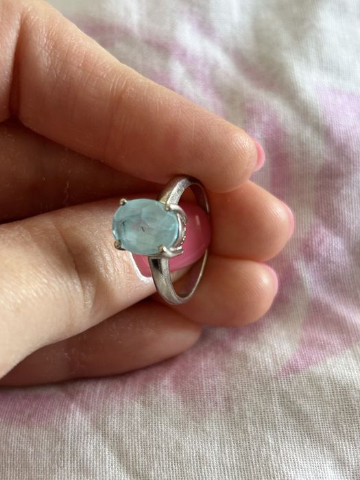 Кольцо с Голубым Топазом