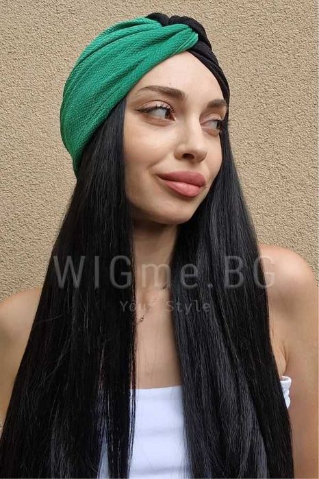 Дълга черна лейс фронт перука Катрин