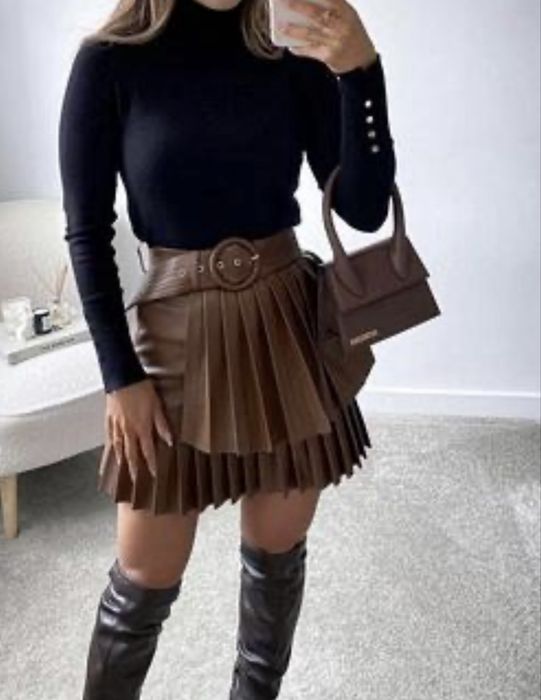 Кожаная юбка Zara