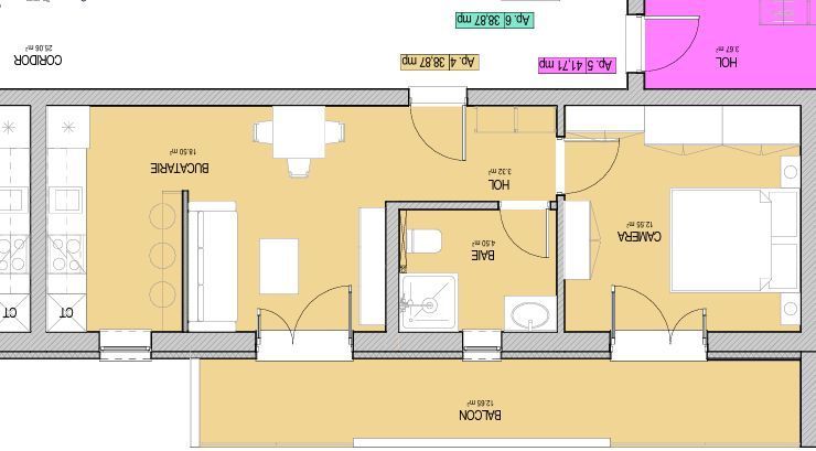 Apartament 2 camere — Rezidențial Cireșica Sud, B1, Ap.4
