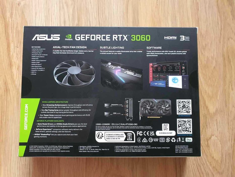 Placa Video Asus Nvidia GeForce RTX 3060 DualOC 8GB Noua Sigilata