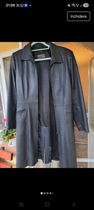 Haină damă din piele naturală, NOU! Versace ( 38/ 40)