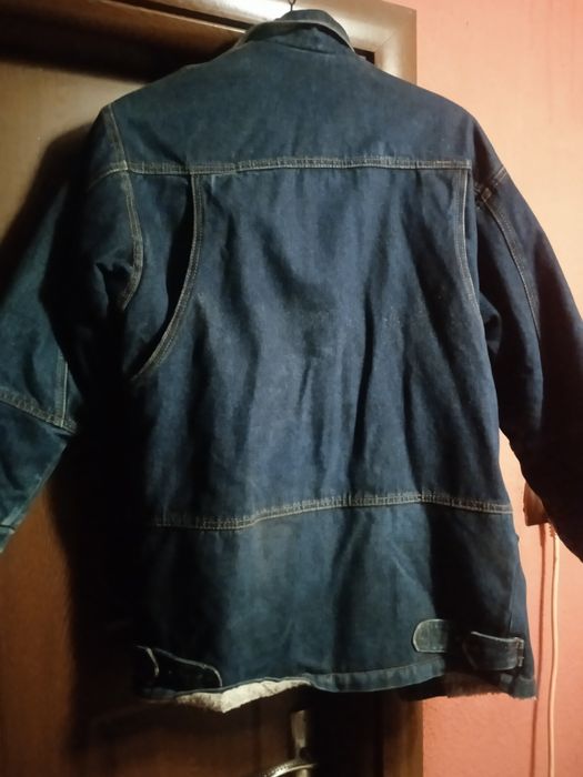 Дънкова шуба с вълнена потплата