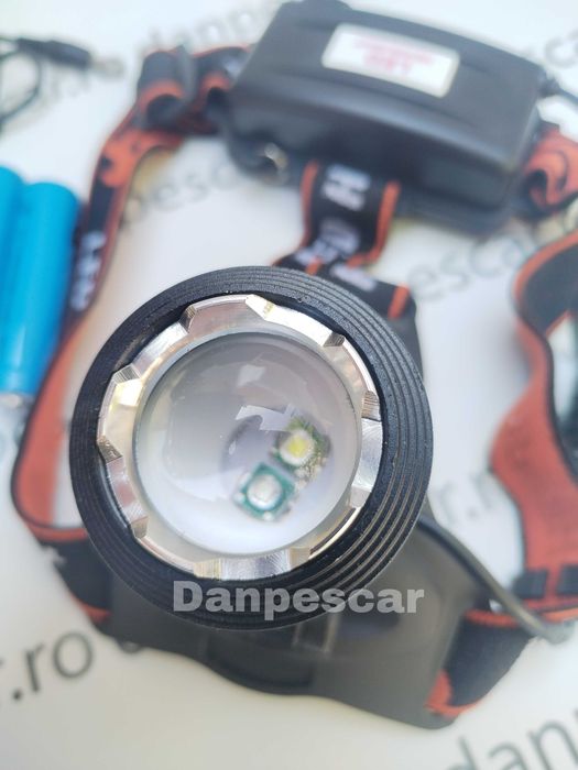 Lanterna cap Frontala cu lumina FLUORESCENTA ALBASTRA