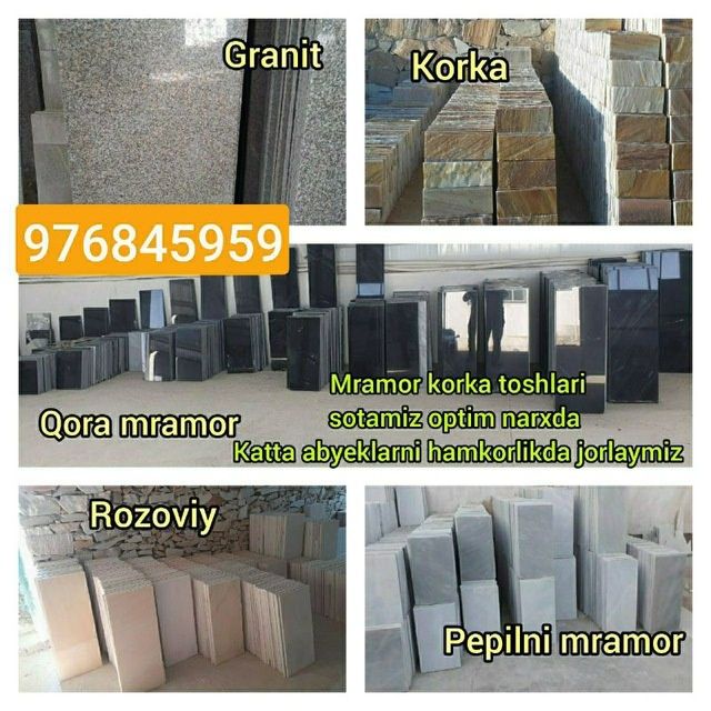 Барча турдаги мармар  тошларини ишлаб чикарамиз катта обйектлар оламиз