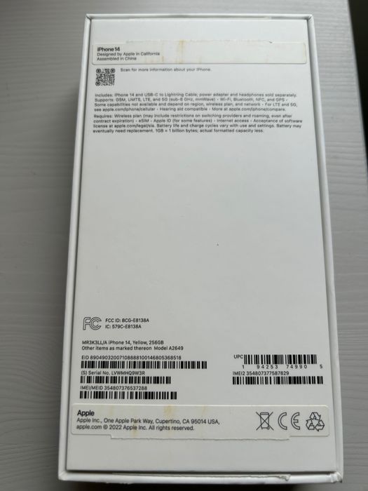 iPhone 14 256GB Yellow