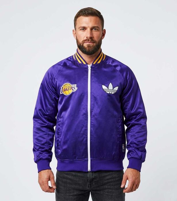 Adidas NBA LA Lakers Satin Bomber - Оригинално мъжко яке размер M