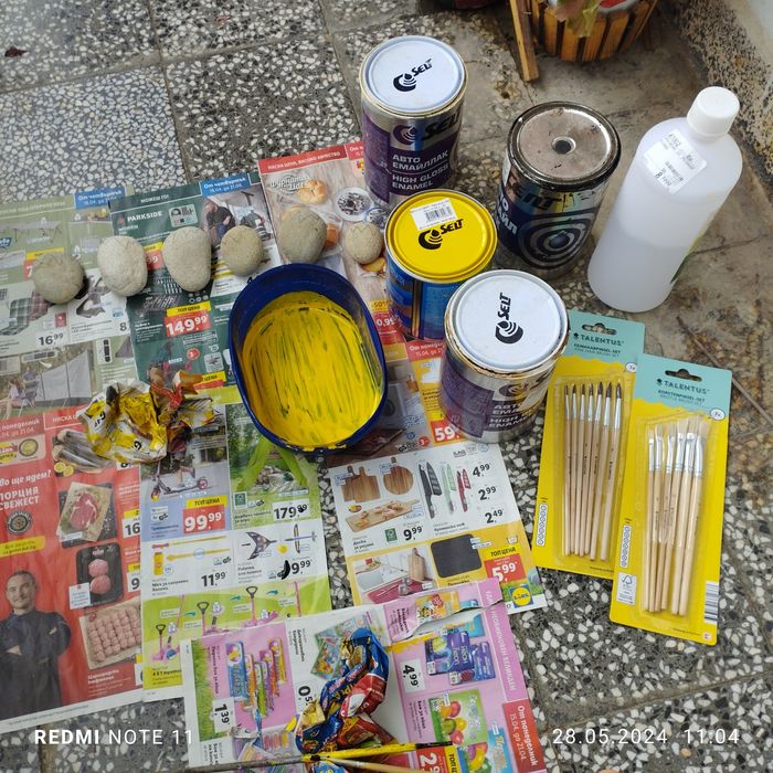 Камък (градински) за декорация. Калинки, пчели и ягоди