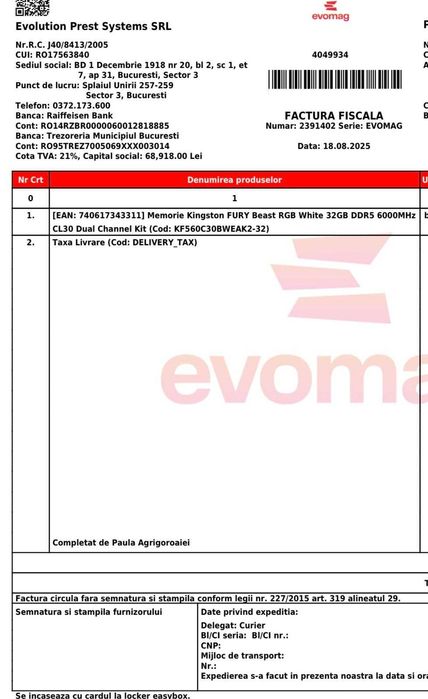 Kingston Fury Beast Alb (RGB) 32gb DDR5  CL 30 6000 MT/s