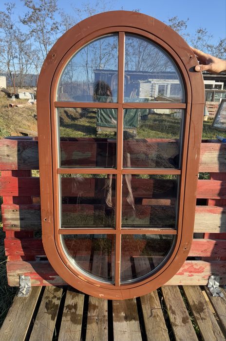 FEREASTRA LEMN TERMOPAN ovala rotunda  H 135 x L 74 Germania 20 buc