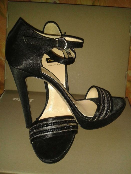Sandale/Pantofi BATA, negri cu strasuri, superbi TRANSPORT GRATUIT