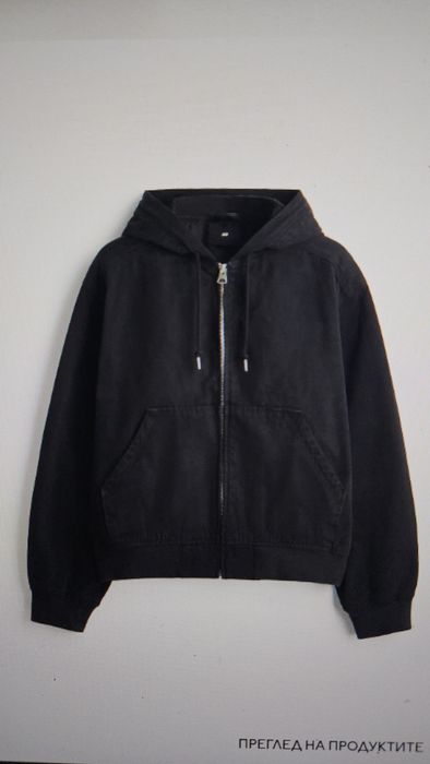 Черно бомбър яке (bomber jacket) тип работнически стил