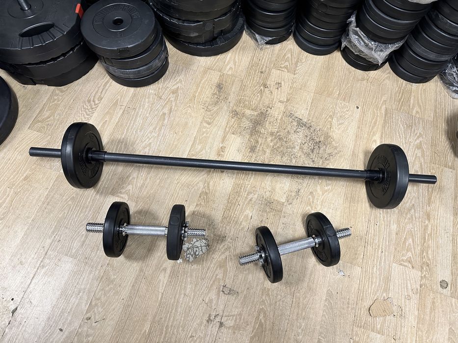 Pachet sala bara haltera+Gantere reglabile 17 kg