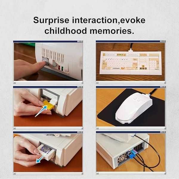 Blocuri de construcție interconectate Set pentru adulți Retro Computer