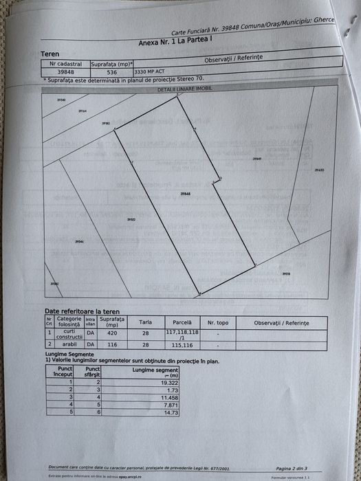 Teren intravilan construibil, Ghercesti