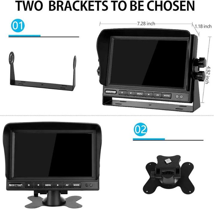 Комплект камери за задно виждане YEDDY Dual Reversing Camera Set 7" ..