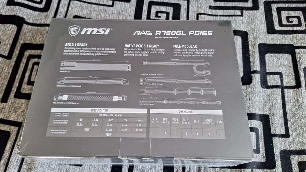 Sursa MSI MAG A750GL, inca sigilata cu garantie