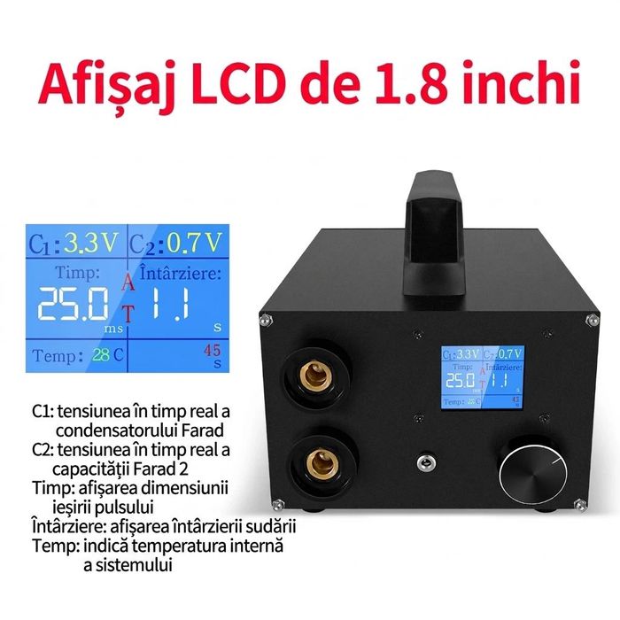 Aparat profesional de sudura in puncte cu Super Condensatori 1400A Li-ion LiFePo4 Polymer