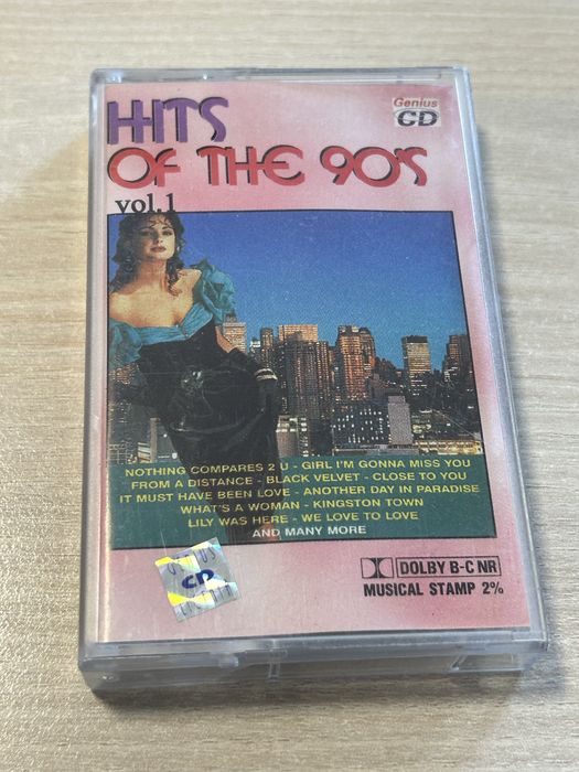 Casetă audio originală „Hits of the 90's Vol. 1” în stare foarte bună