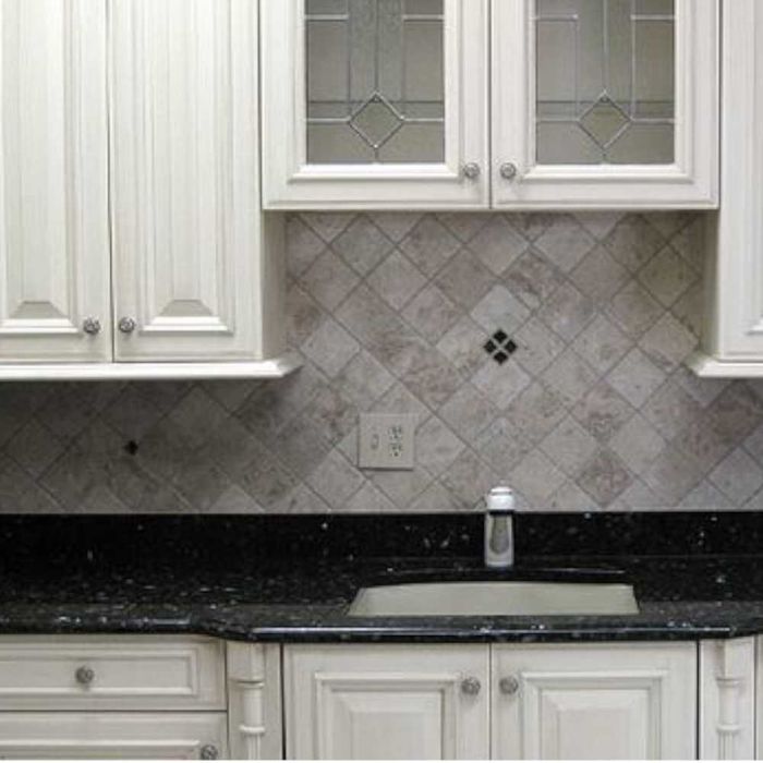 Travertin Silver Antichizat 10 x 10 x 1 cm