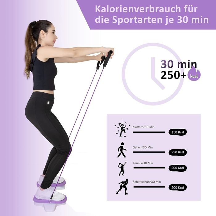 Фитнес ластици с двоен въртящ диск и видео уроци отслабване и пилатес