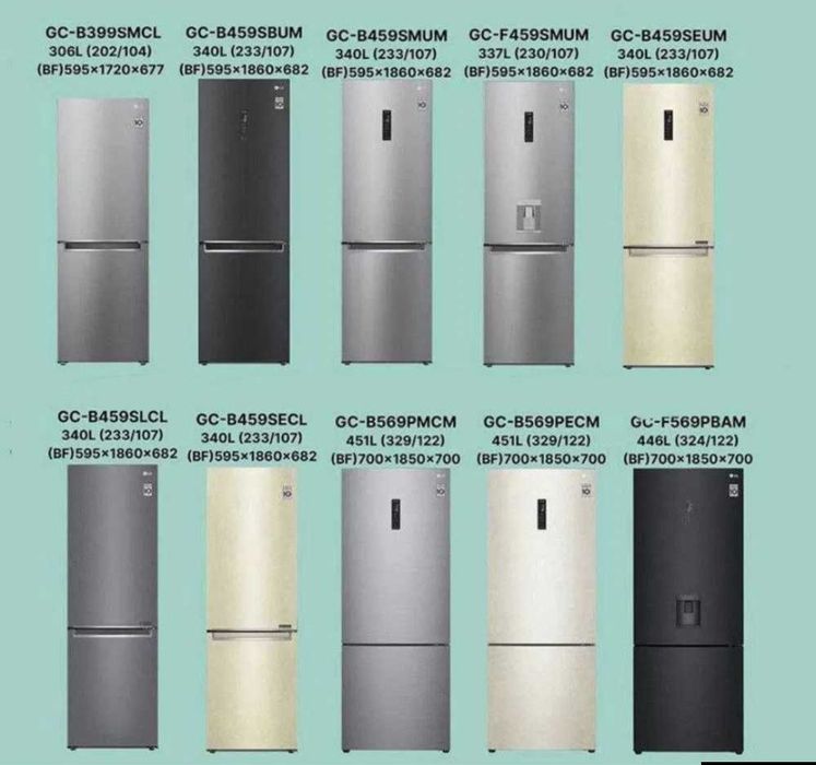 Холодильник LG, инверторный, экономичный, новый
